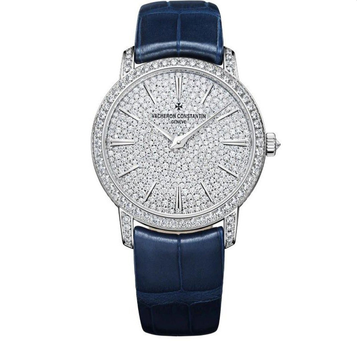 Vacheron Constantin Women's 81591-000G-9913 Traditionnelle Diamonds Blue Leather Watch
