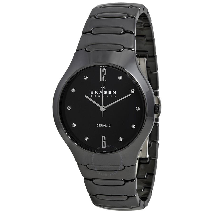 Skagen Women's 817SBXBC Classic Crystal Black Ceramic Watch