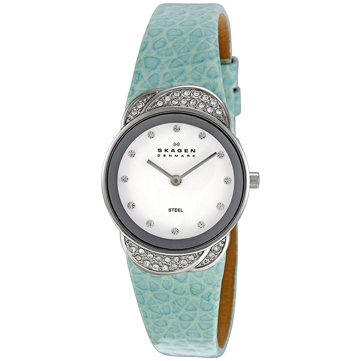 Skagen Women's 818SSLI Crystal Blue Leather Watch