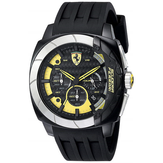 Ferrari Men's 830206 Scuderia Aerodinamico Chronograph Black Silicone Watch
