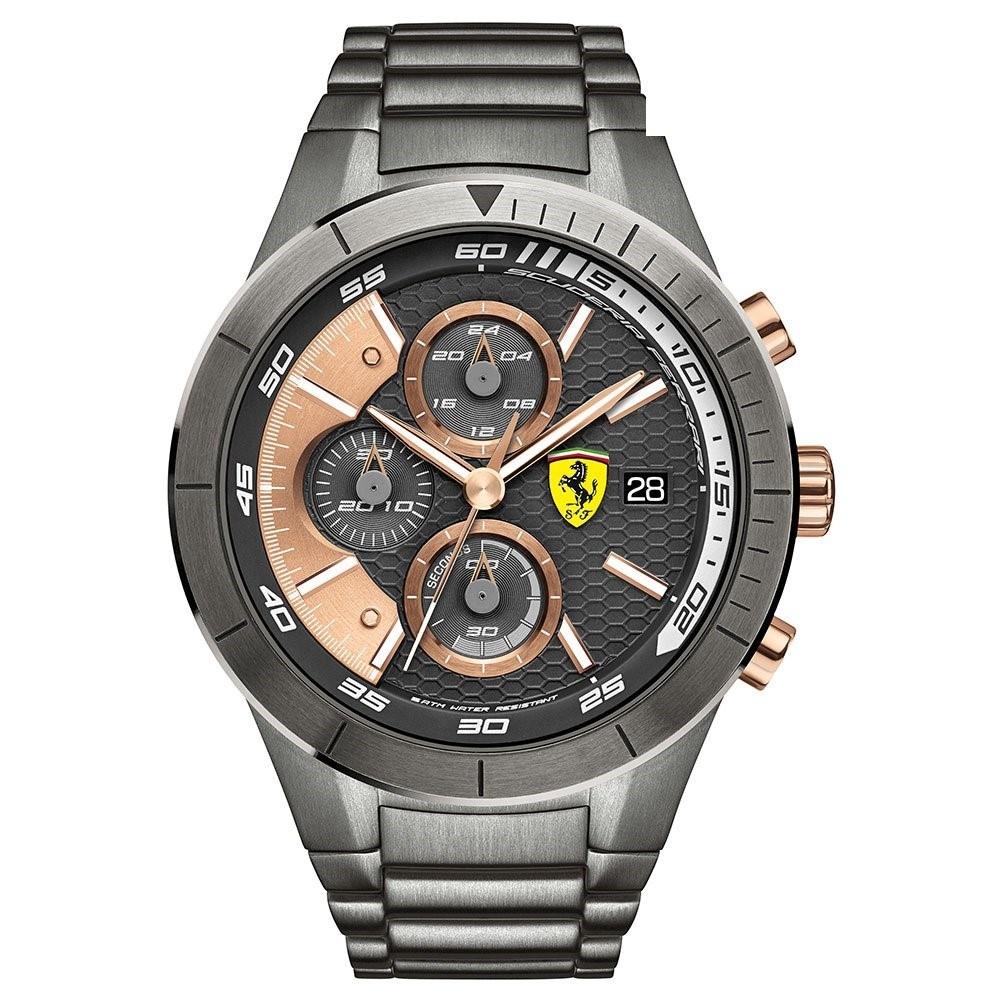 Ferrari Men&#39;s 830304 Red Rev Evo Chronograph Grey Silicone Watch