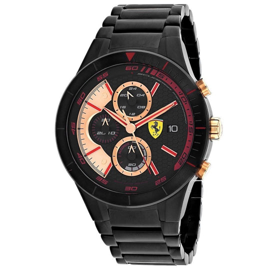 Ferrari Men's 830305 Red Rev Evo Chronograph Black Silicone Watch
