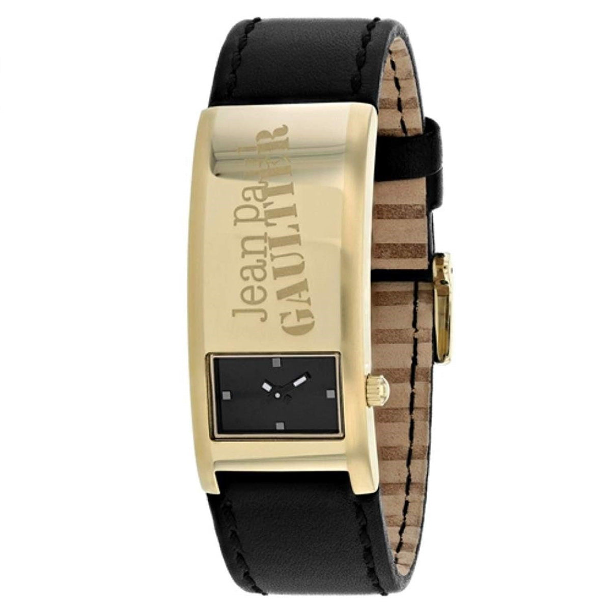 Jean Paul Gaultier Men&#39;s 8503702 Identite Black Leather Watch