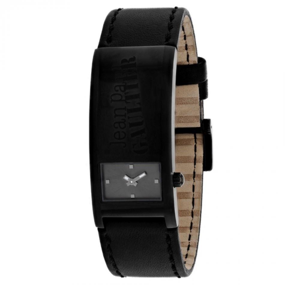 Jean Paul Gaultier Men&#39;s 8503703 Identite Black Leather Watch