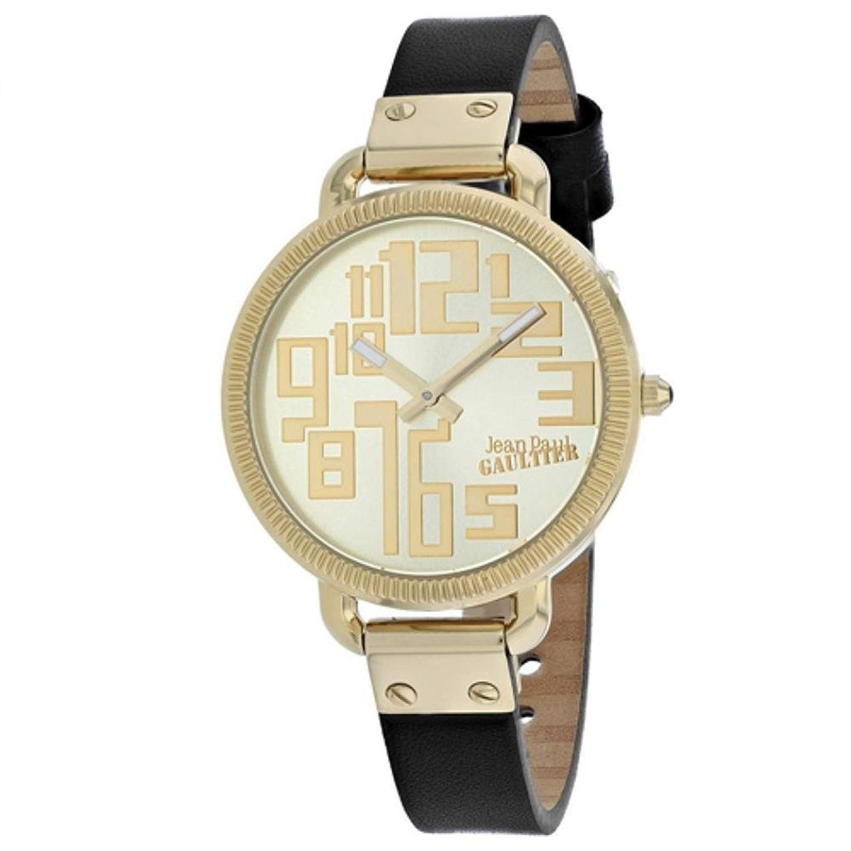 Jean Paul Gaultier Women's 8504307 Index Black Leather Watch