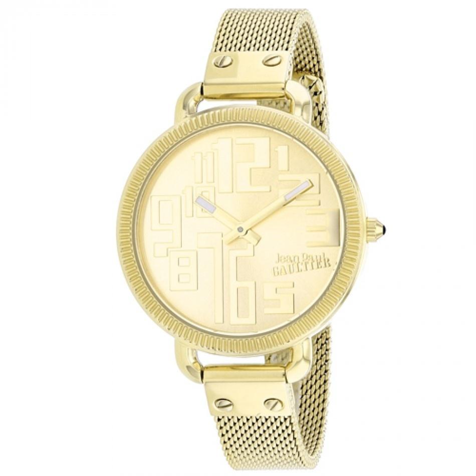 Jean Paul Gaultier Women's 8504309 Index Gold-Tone Stainless Steel Mesh Watch