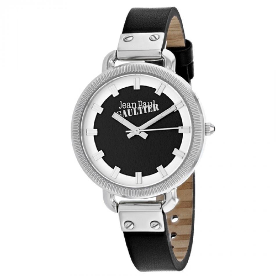 Jean Paul Gaultier Women's 8504312 Index Black Leather Watch