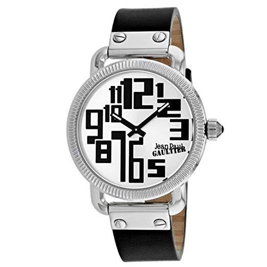 Jean Paul Gaultier Men&#39;s 8504405 Index Black Leather Watch