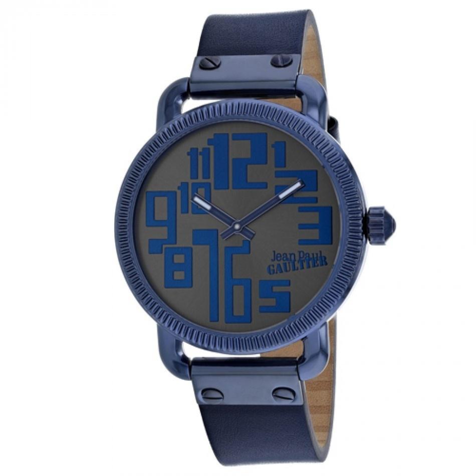 Jean Paul Gaultier Men&#39;s 8504406 Index Blue Leather Watch