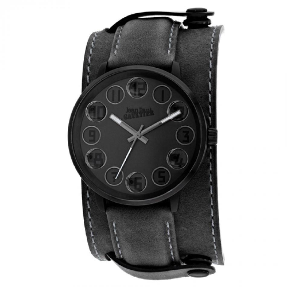 Jean Paul Gaultier Men&#39;s 8504703 Decroche Grey Leather Watch