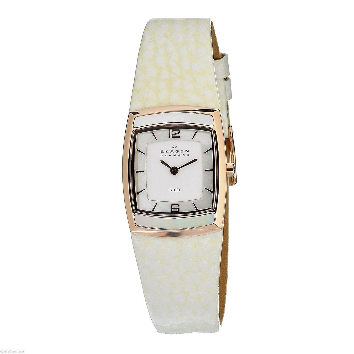 Skagen Women's 855SRLW White Leather Watch