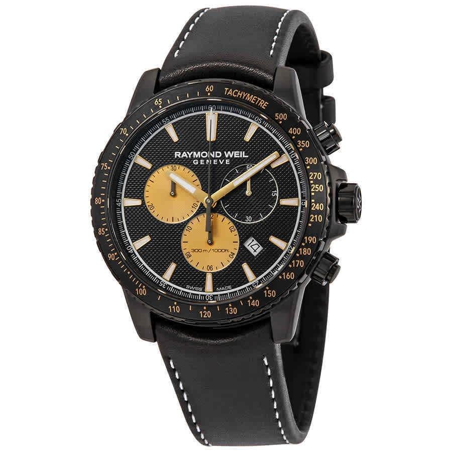 Raymond Weil Men&#39;s 8570-BKC-MARS1 Tango Chronograph Black Leather Watch