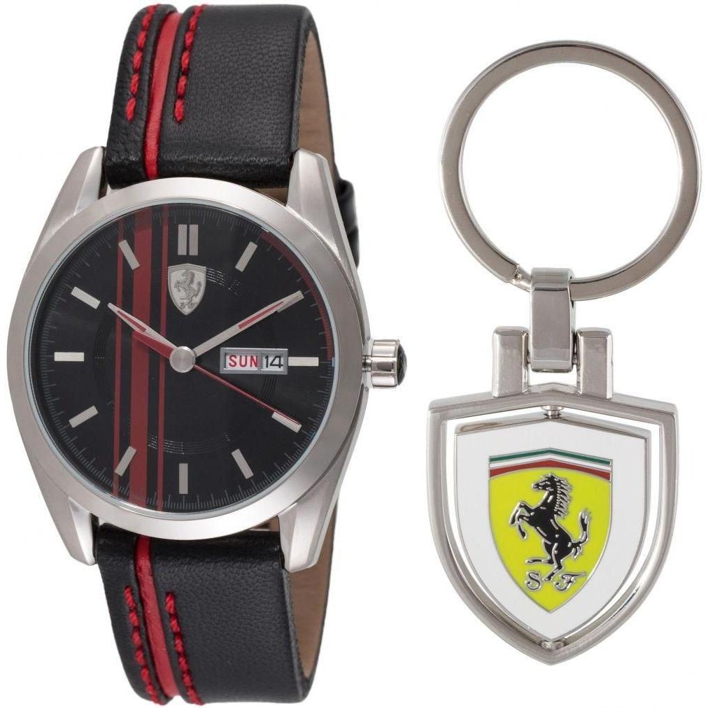 Ferrari Men&#39;s 870005 Scuderia Black Leather Watch