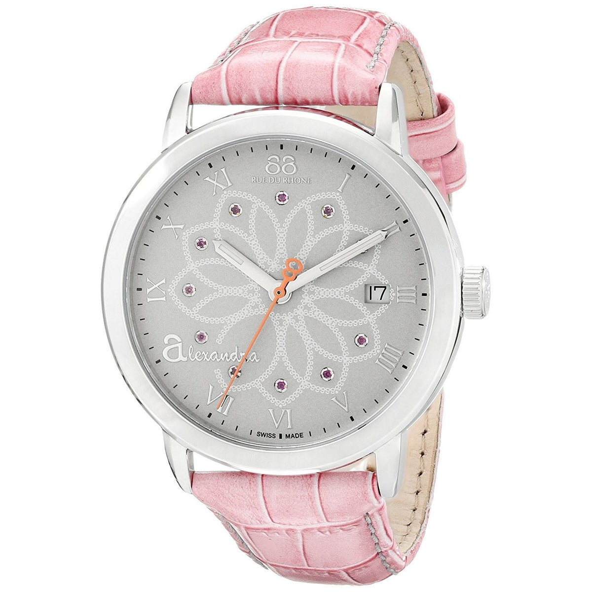 88 Rue Du Rhone Women&#39;s 87WA140019 Double 8 Diamond Pink Leather Watch