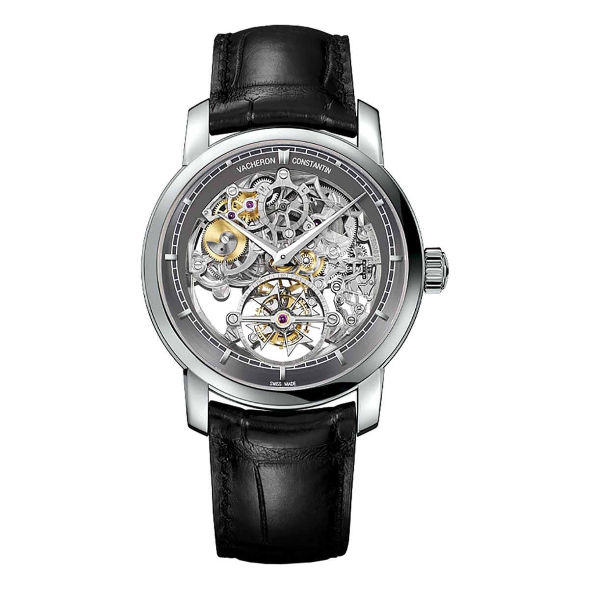 Vacheron Constantin Men's 89010-000P-9935 Traditionelle Black Leather Watch
