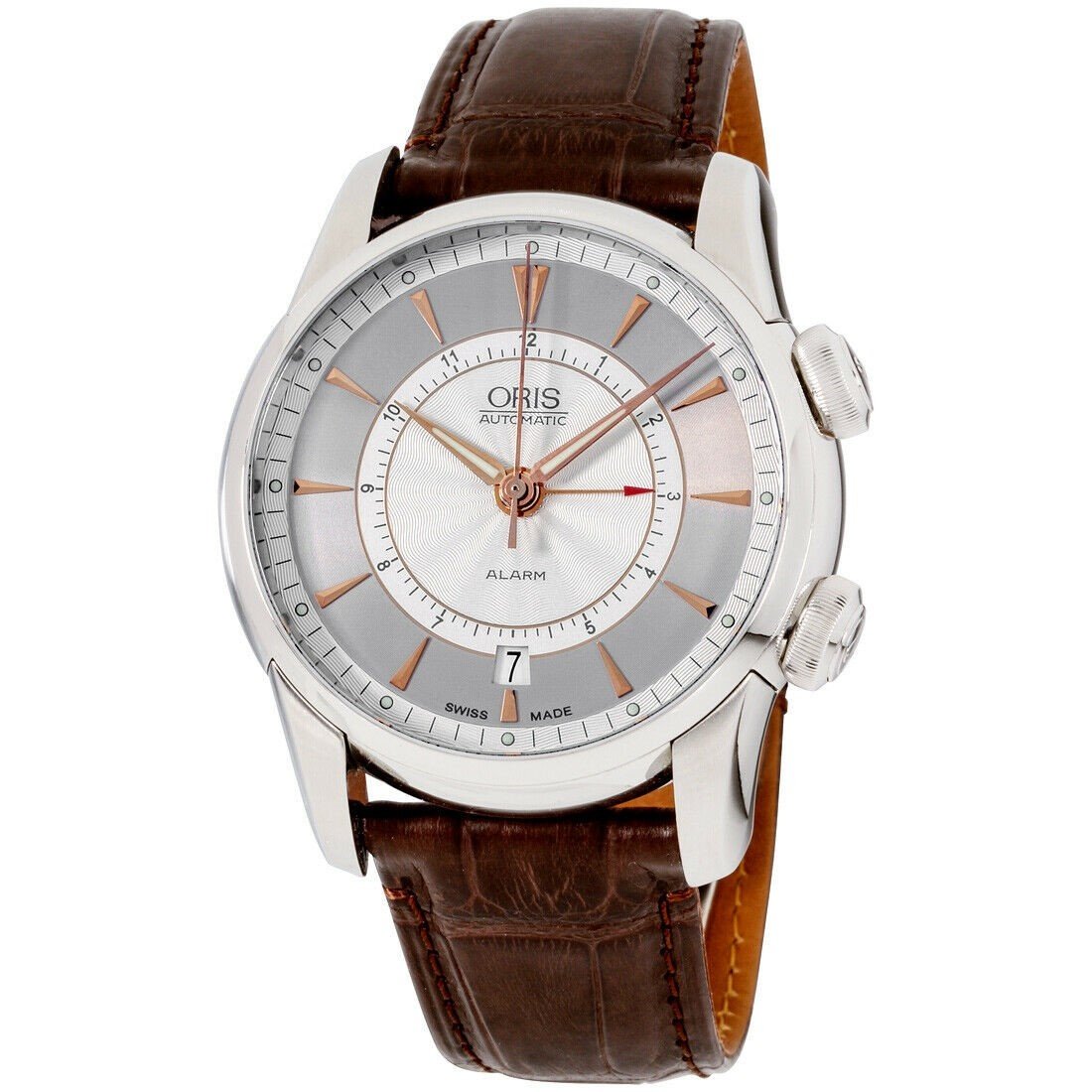 Oris Men's 90876074051LSSET Culture Artilier Brown Leather Watch