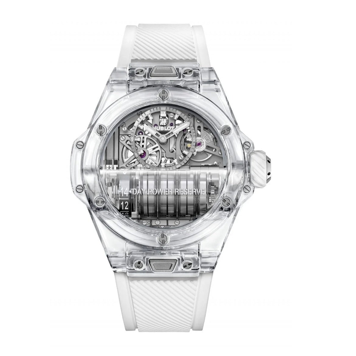 Hublot Men's 911.JX.0102.RW Big Bang MP-11 Power Reserve 14 Days Sapphire White Rubber Watch