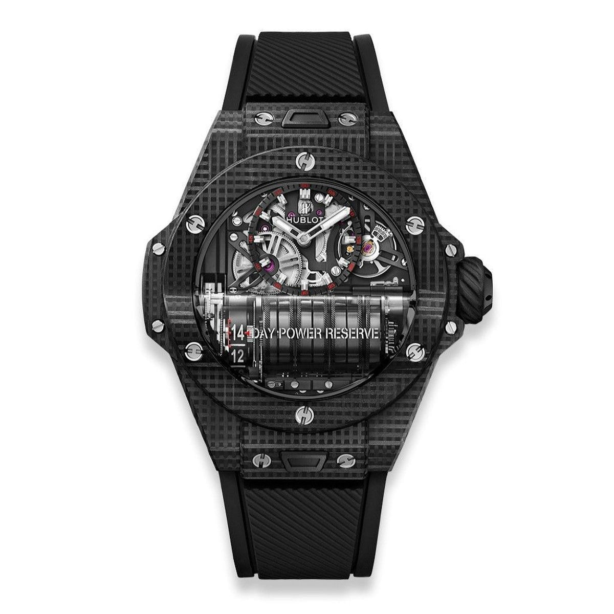 Hublot Men's 911.QD.0123.RX Big Bang MP-11 Power Reserve 14 Days Black Rubber Watch
