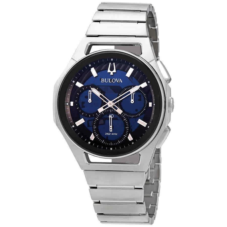 Bulova Men s 96A205 Curv Chronograph Stainless Steel Watch Bezali