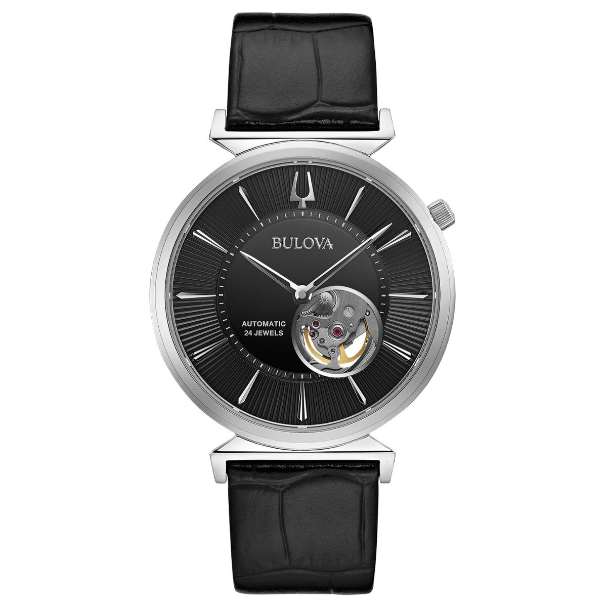 Bulova Men's 96A234 Regatta Black Leather Watch