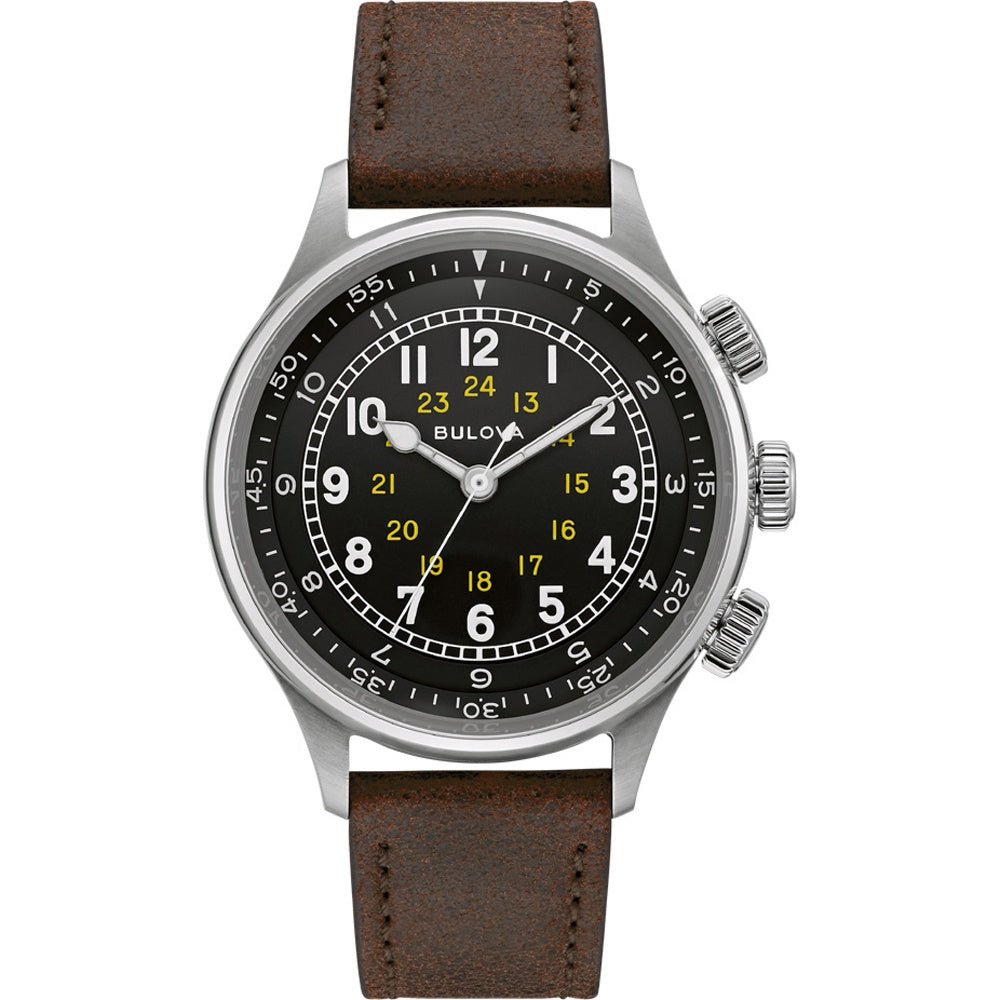 Bulova Men&#39;s 96A245 A-15 Pilot Leather Watch
