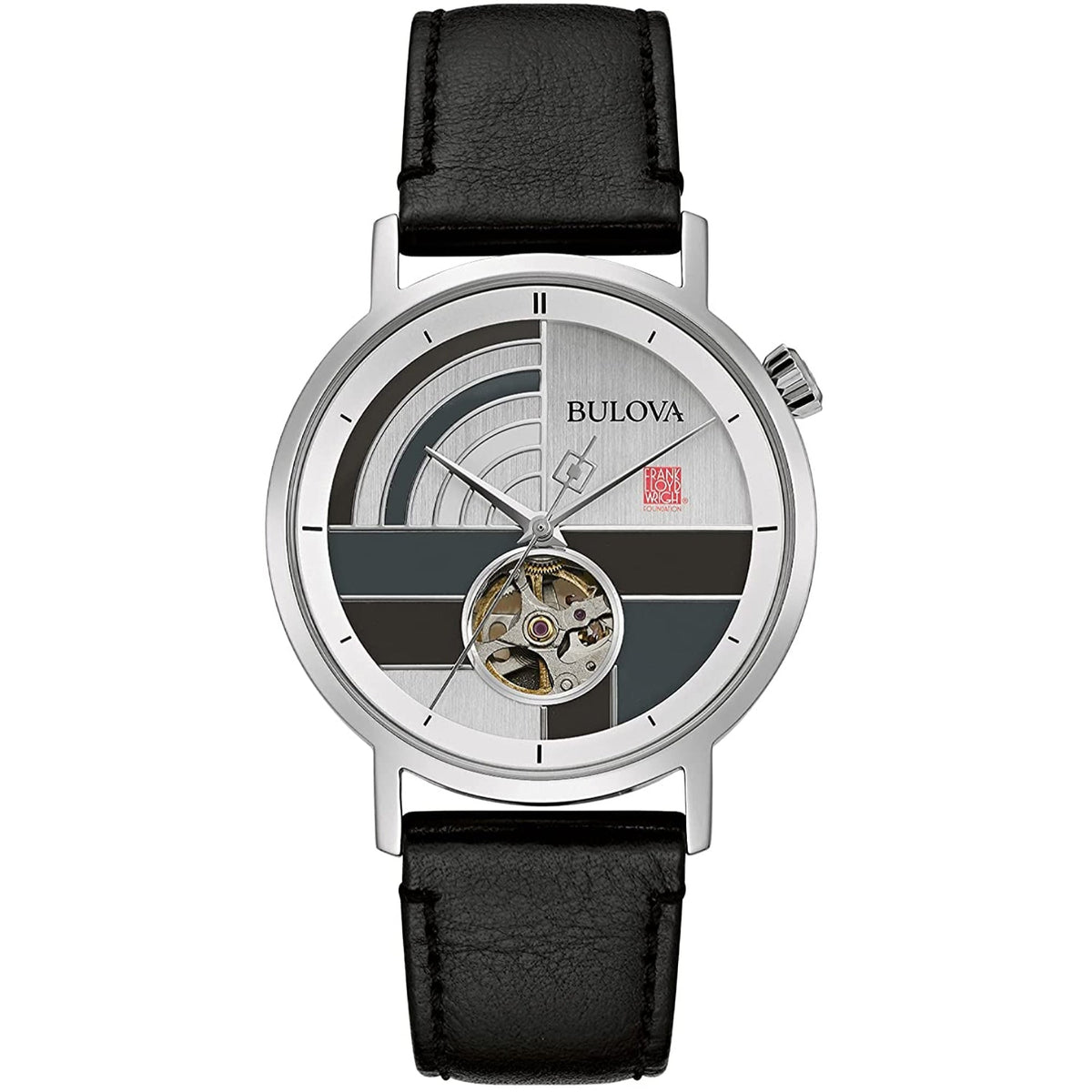 Bulova Men's 96A248 Frank Lloyd Wright Black Leather Watch
