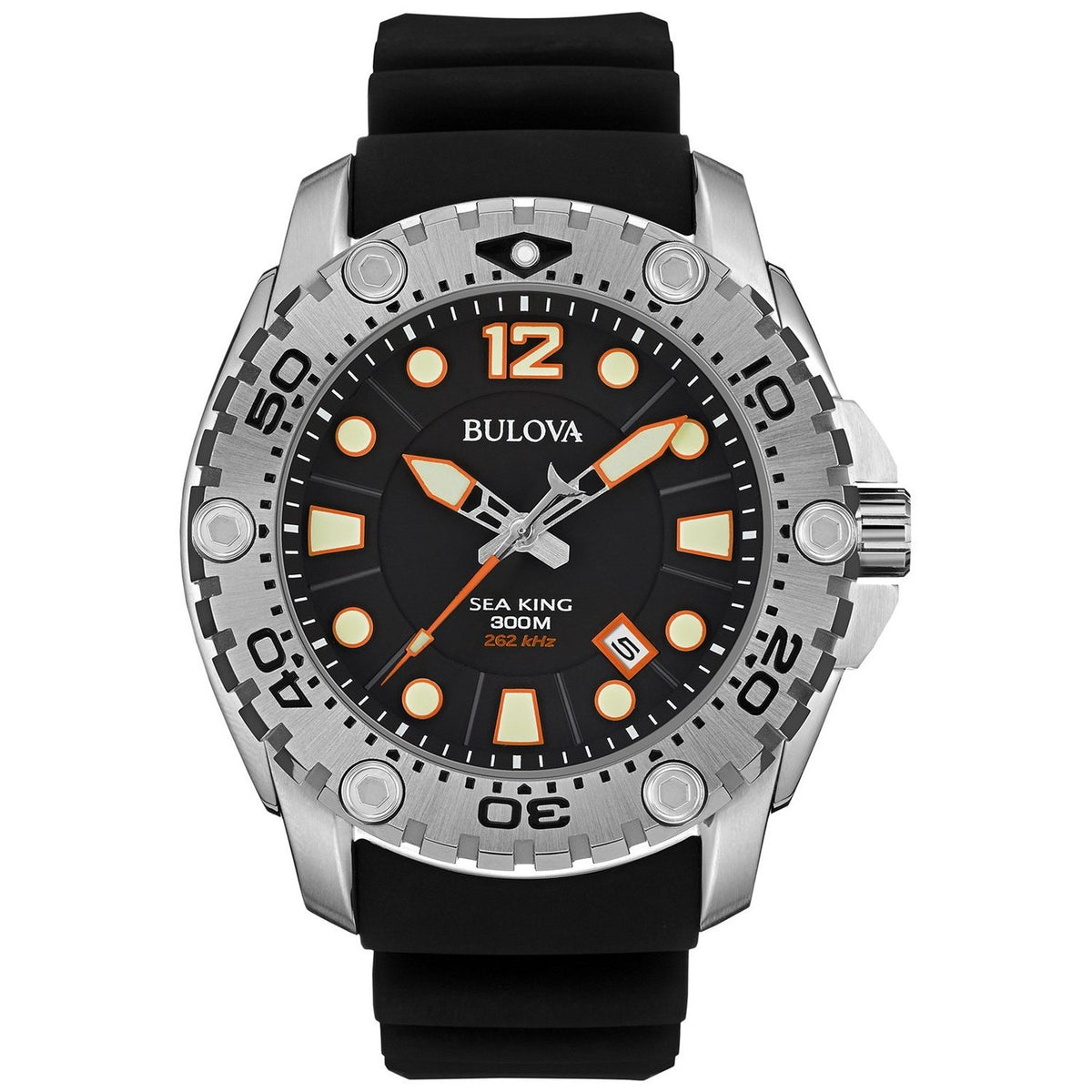 Bulova Men&#39;s 96B228 Sea King Black Rubber Watch