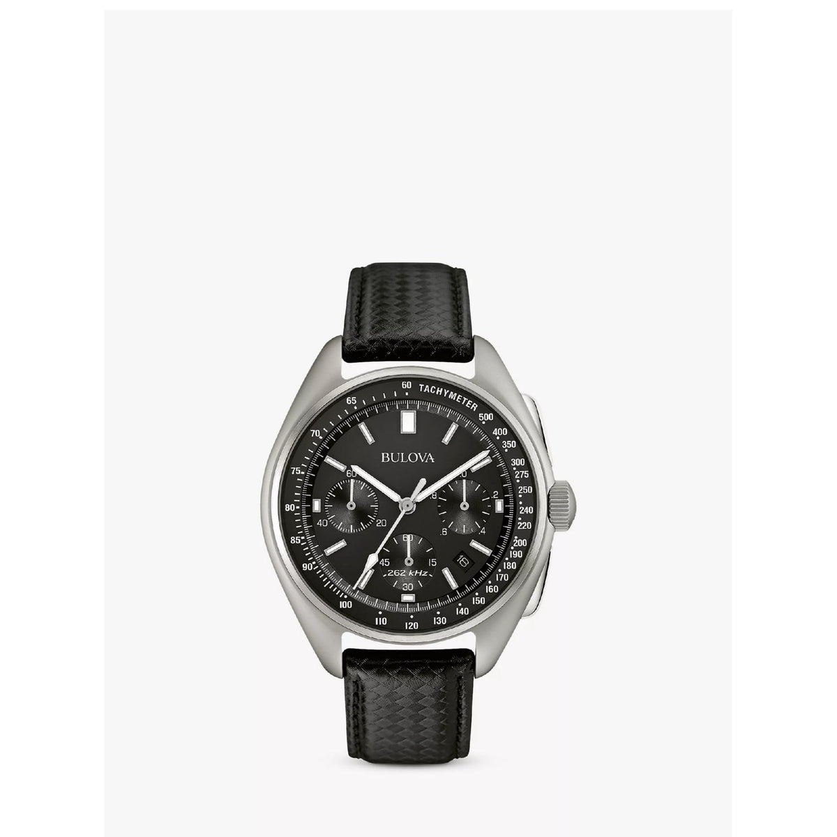 Bulova Men&#39;s 96B251 Lunar Pilot Chronograph Black Leather Watch