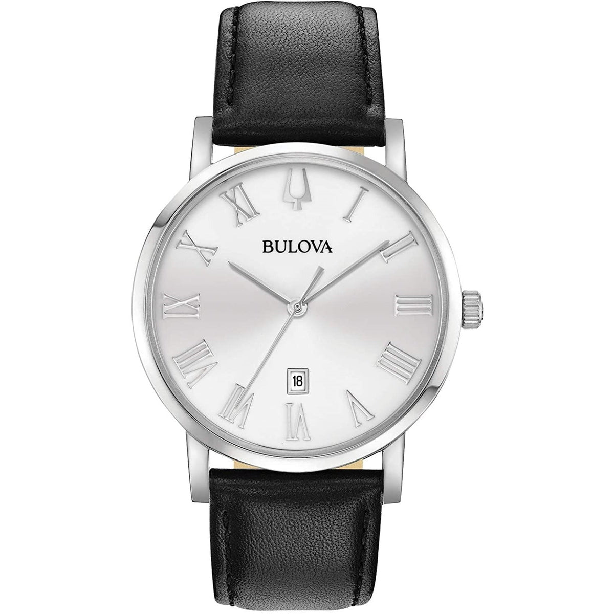 Bulova Men's 96B312 American Clipper Black Leather Watch