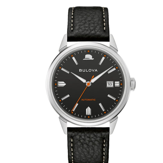 Bulova Unisex 96B381 Frank Sinatra Summer Wind Black Leather Watch