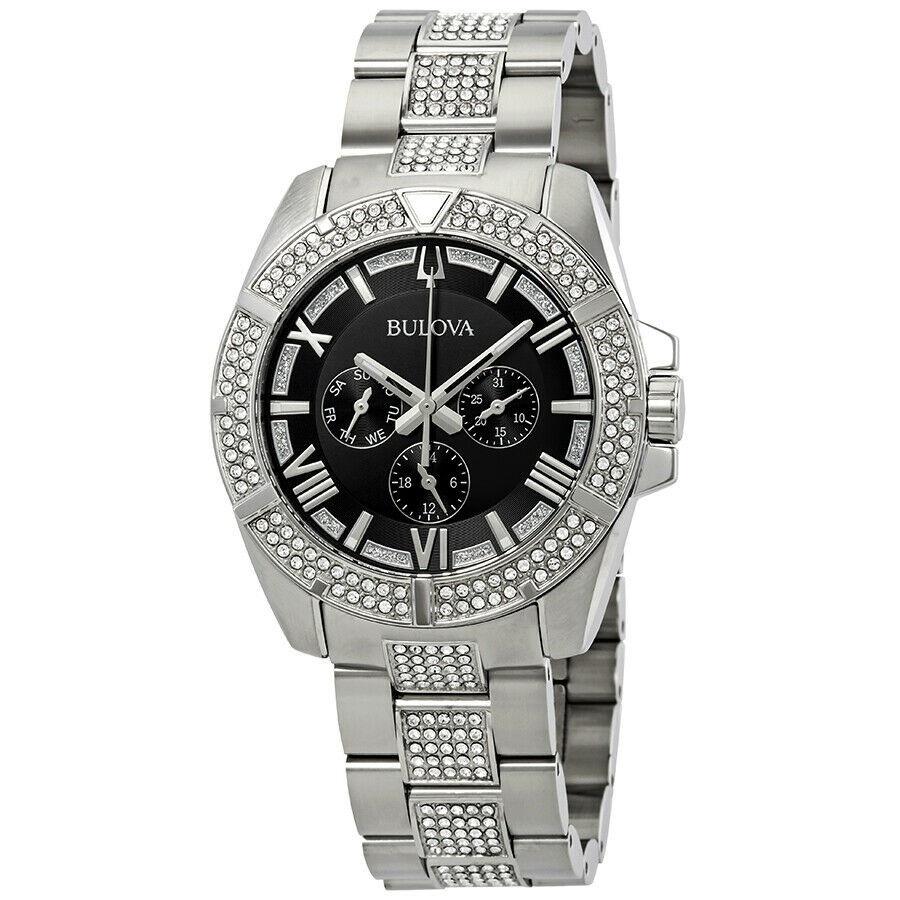 Bulova Men&#39;s 96C126 Crystal Stainless Steel with Sets of Crystal Watch