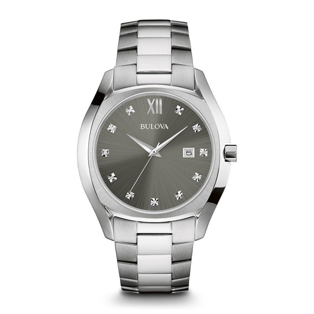 Bulova Men&#39;s 96D122 Diamond Collection Stainless Steel Watch