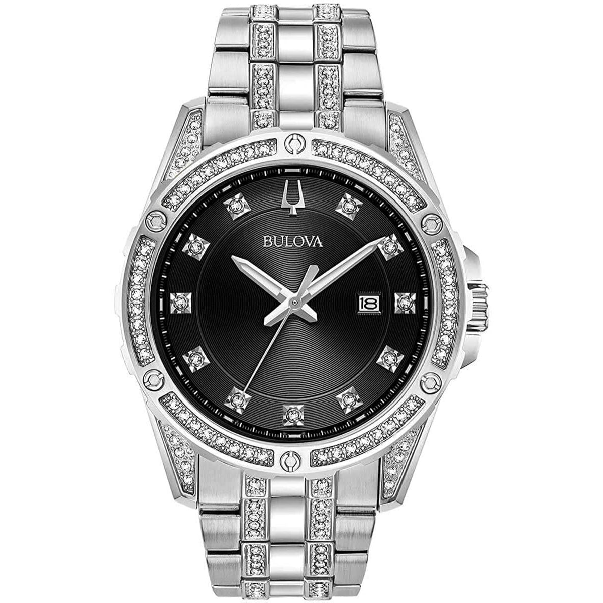 Bulova Men&#39;s 96K105 Diamond Stainless Steel with Set of Diamond Watch