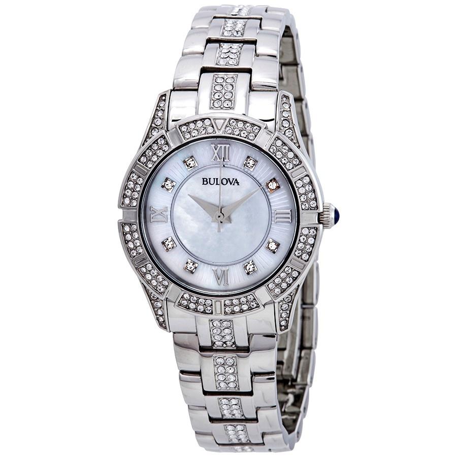 Bulova Women&#39;s 96L116 Crystal Stainless Steel with Sets of Crystal Watch
