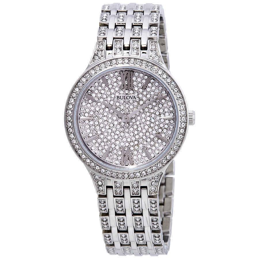Bulova Women&#39;s 96L243 Crystal Crystal Pave Stainless Steel Watch