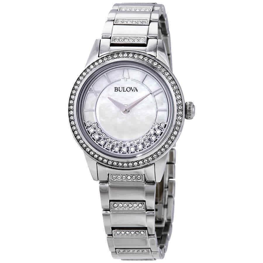 Bulova Women&#39;s 96L257 Turnstyle Crystal Set Stainless Steel with Sets of Crystal Watch
