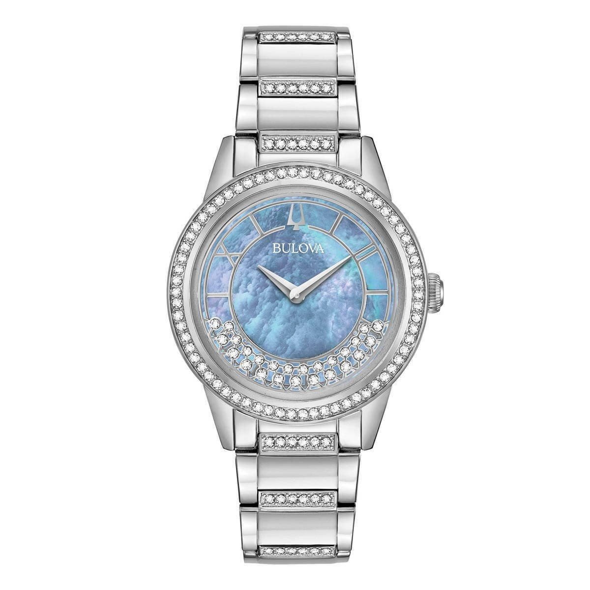 Bulova Women&#39;s 96L260 Turnstyle Crystal Set Stainless Steel with Sets of Crystal Watch