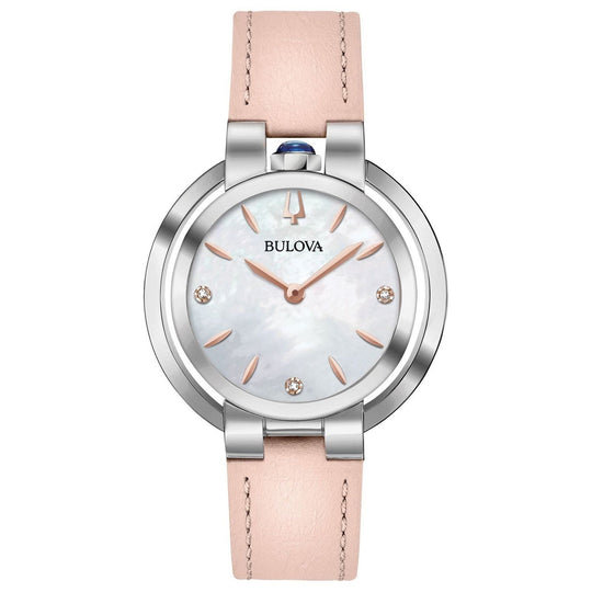 Bulova Women's 96P197 RubaiyatÂ  Pink Leather Watch
