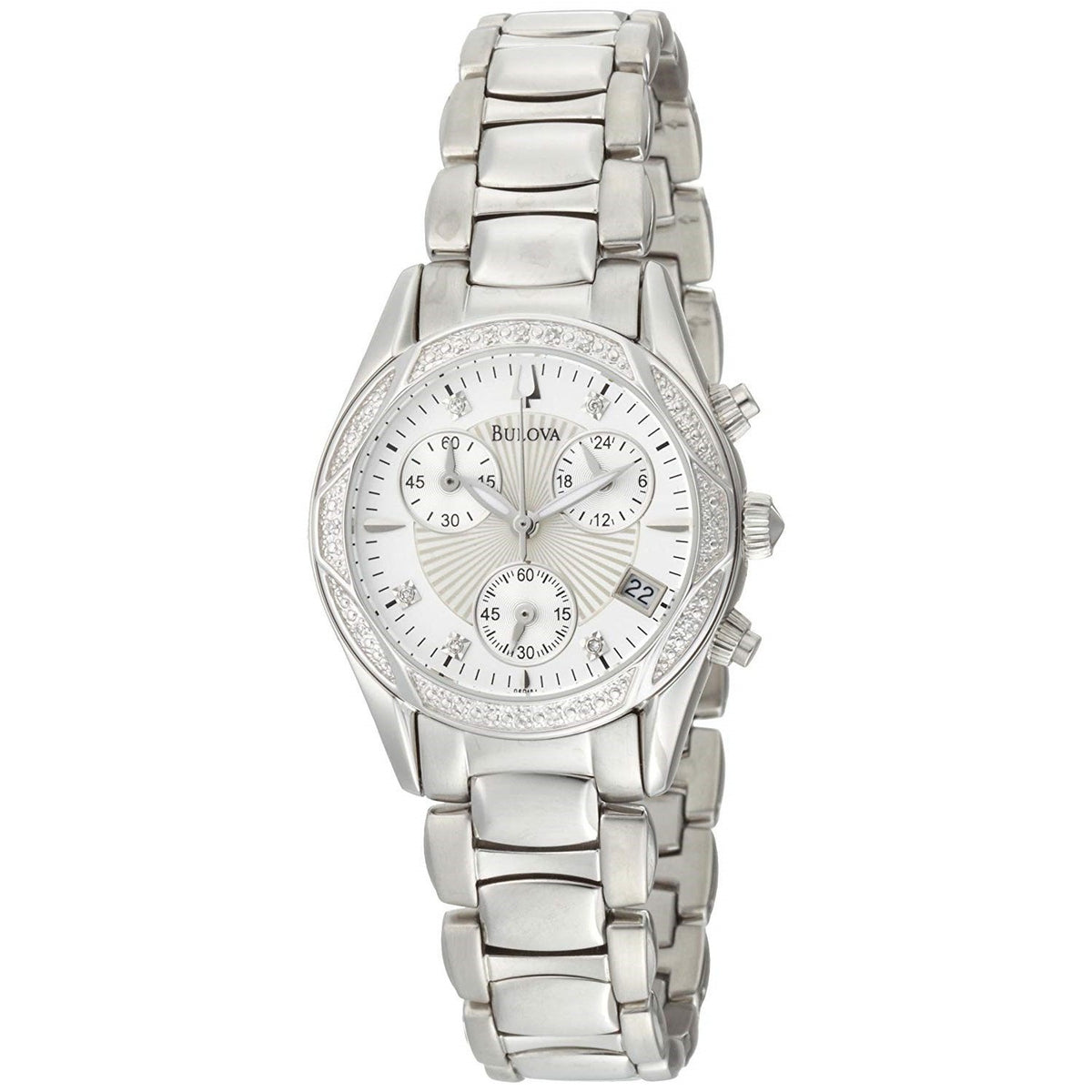 Bulova Women&#39;s 96R134 Classic Chronograph Diamond Stainless Steel Watch
