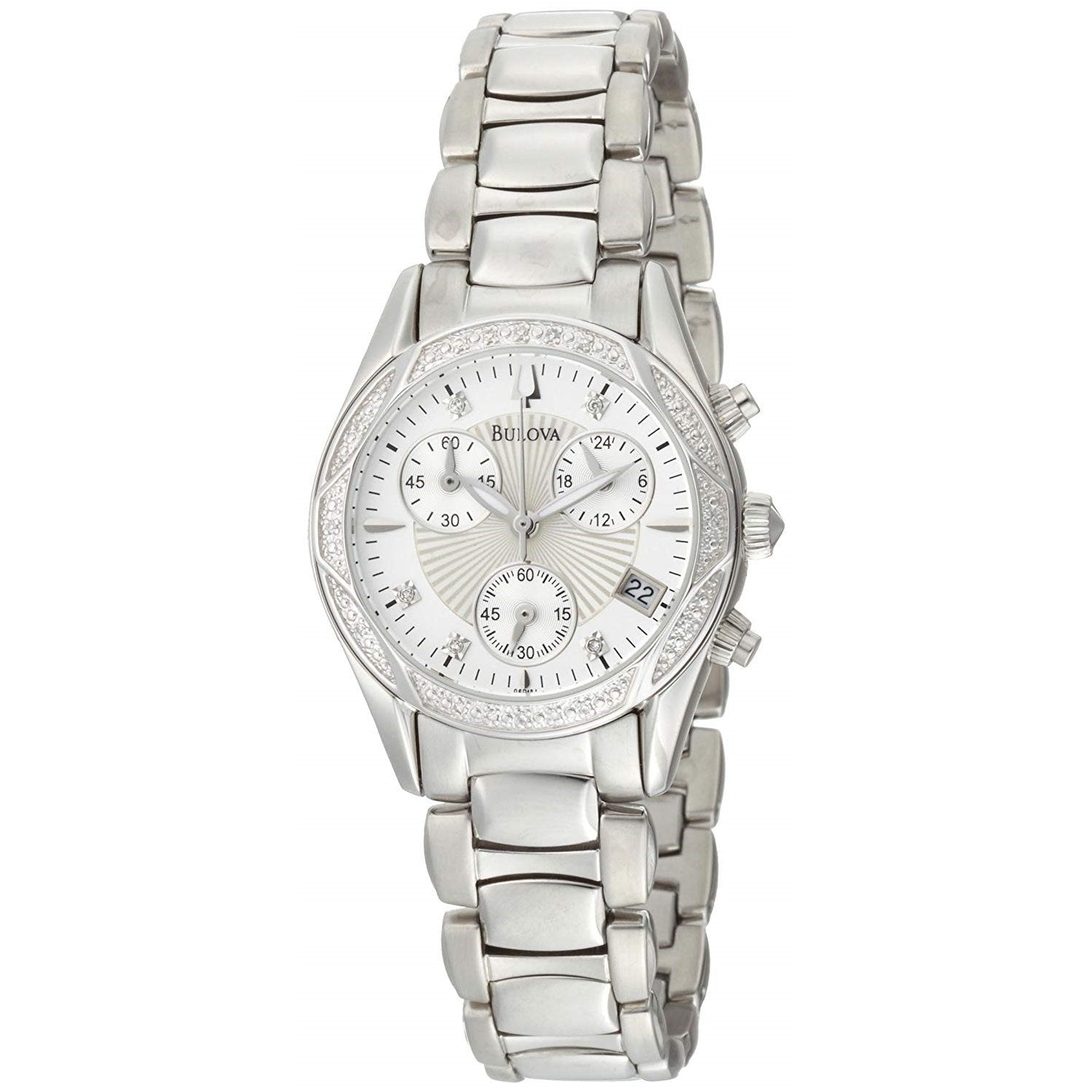 Bulova diamond chronograph watch Clearance
