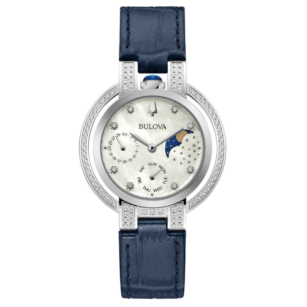 Bulova Women's 96R237 Rubaiyat Diamonds Blue Leather Watch