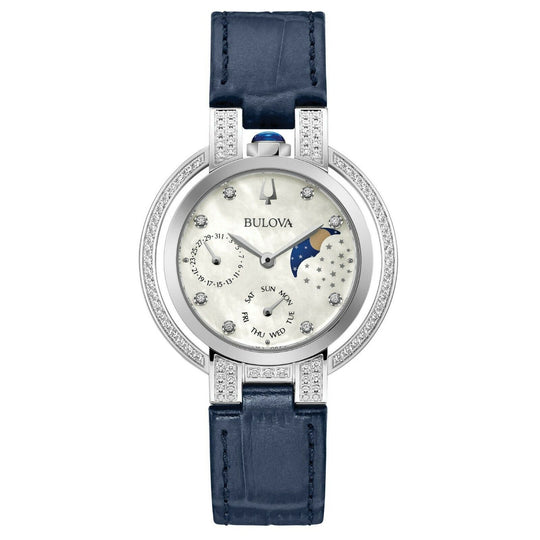 Bulova Women's 96R237 Rubaiyat Diamonds Blue Leather Watch
