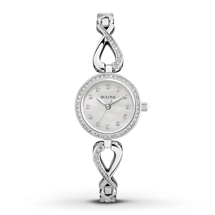 Bulova Women&#39;s 96X129 Crystal Collection Stainless Steel with Sets of Crystal Watch