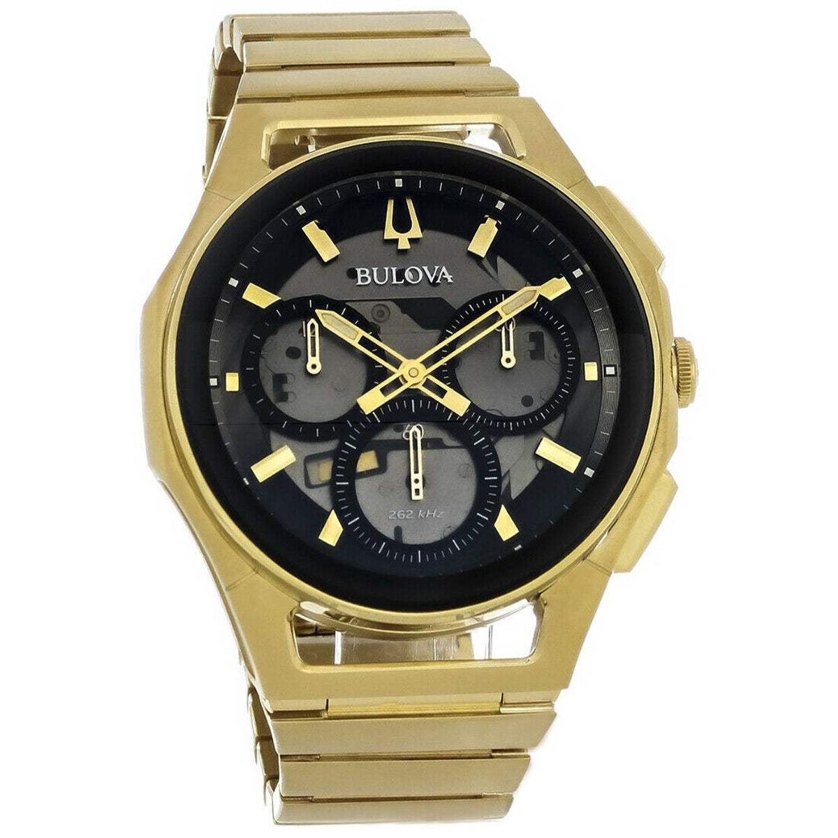 Bulova Men's 97A144 Curv Chronograph Gold-Tone Stainless Steel Watch