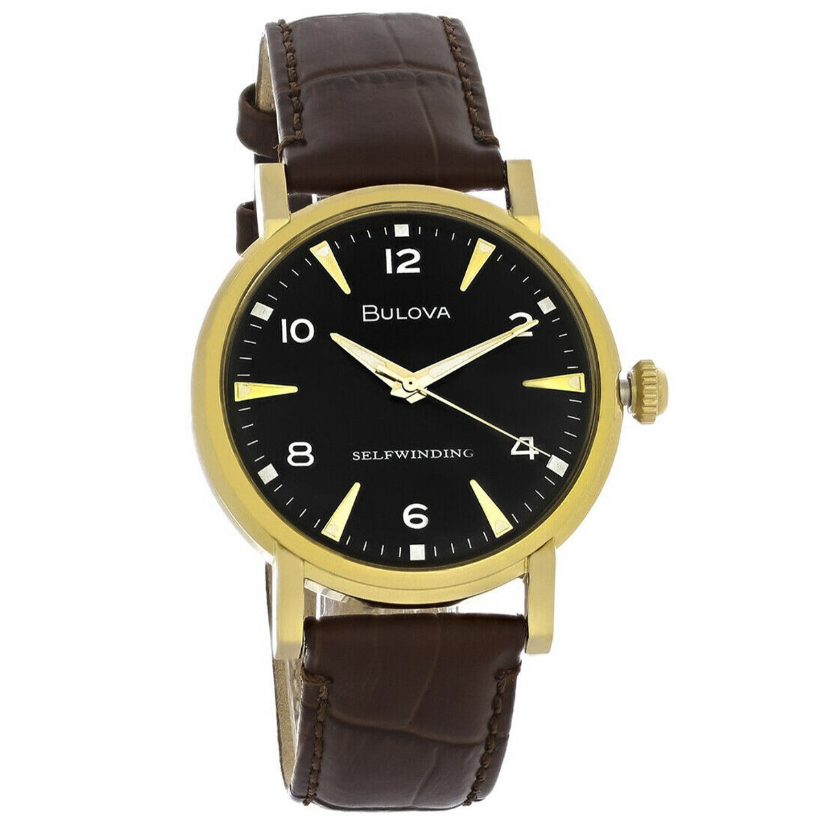 Bulova Men's 97A151 American Clipper Brown Leather Watch