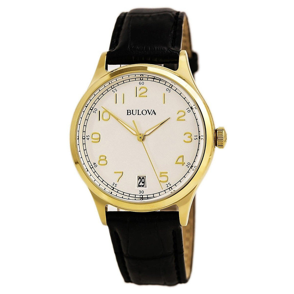 Bulova Men s 97B147 Classic Black Leather Watch Bezali
