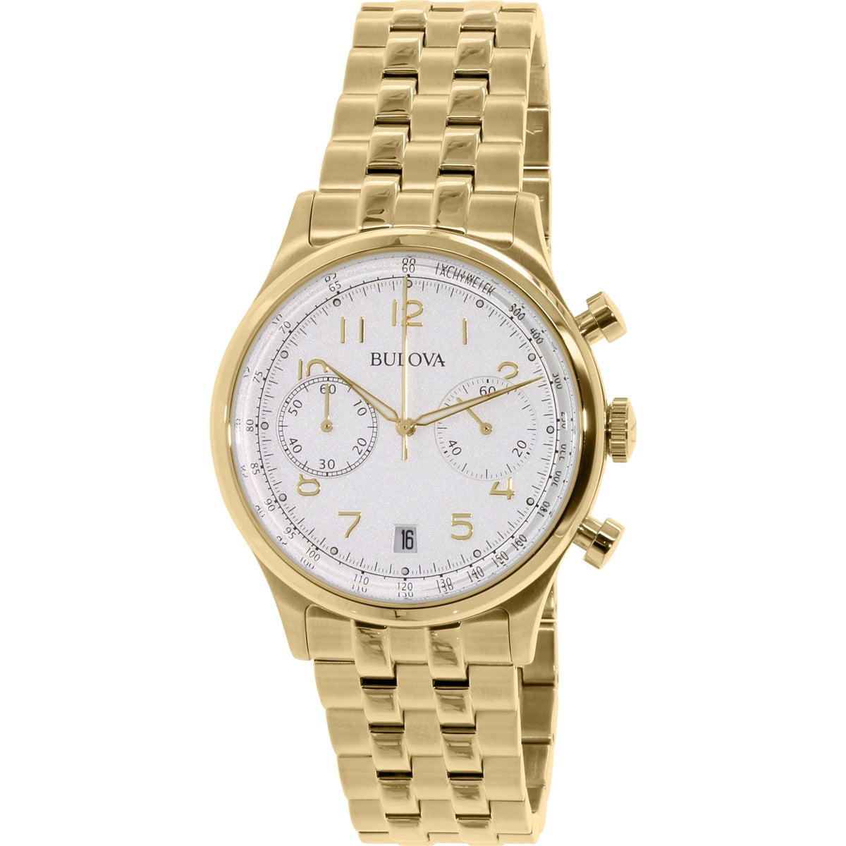 Bulova Men's 97B149 Vintage Chronograph Gold-Tone Stainless Steel Watch
