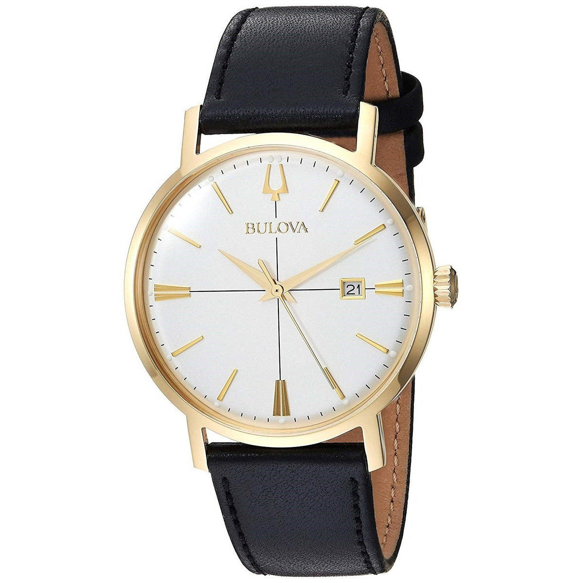 Bulova Men&#39;s 97B172 Classic Black Leather Watch