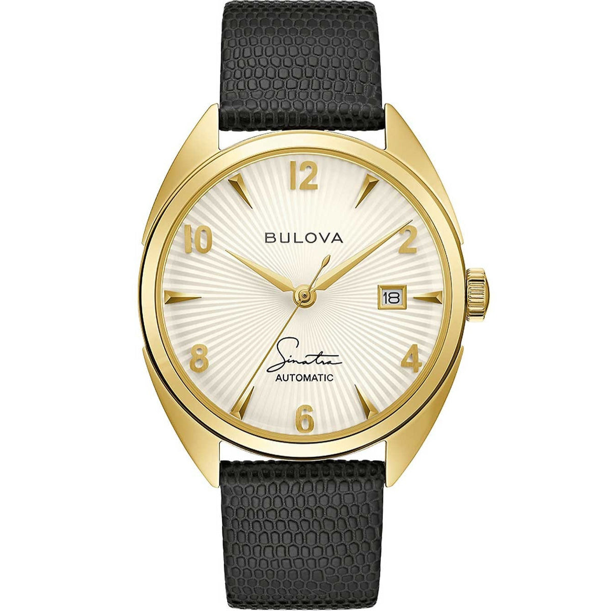 Bulova Men&#39;s 97B196 Frank Sinatra Black Leather Watch