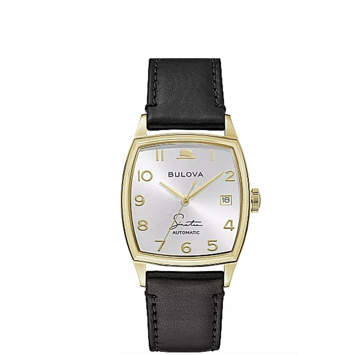 Bulova Men&#39;s 97B197 Frank Sinatra Black Leather Watch